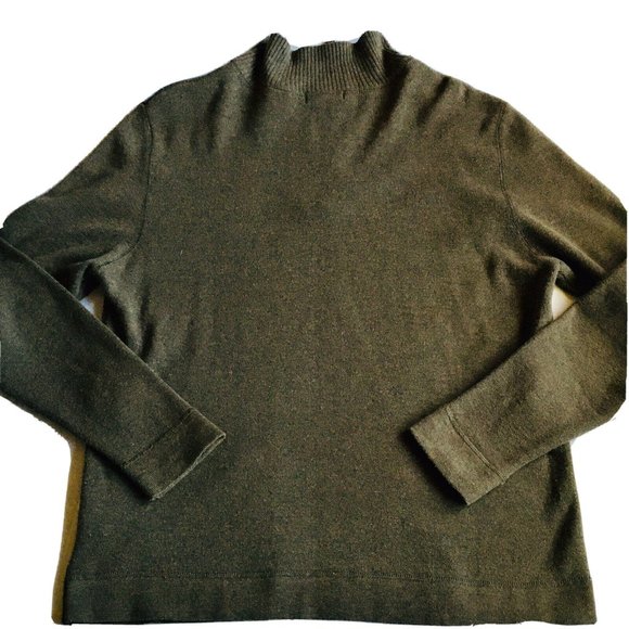 REUNION - Men’s Brown Sweater w Stripe Long Sleeve 1/4 Zipper Size‎ Medium - Picture 4 of 8